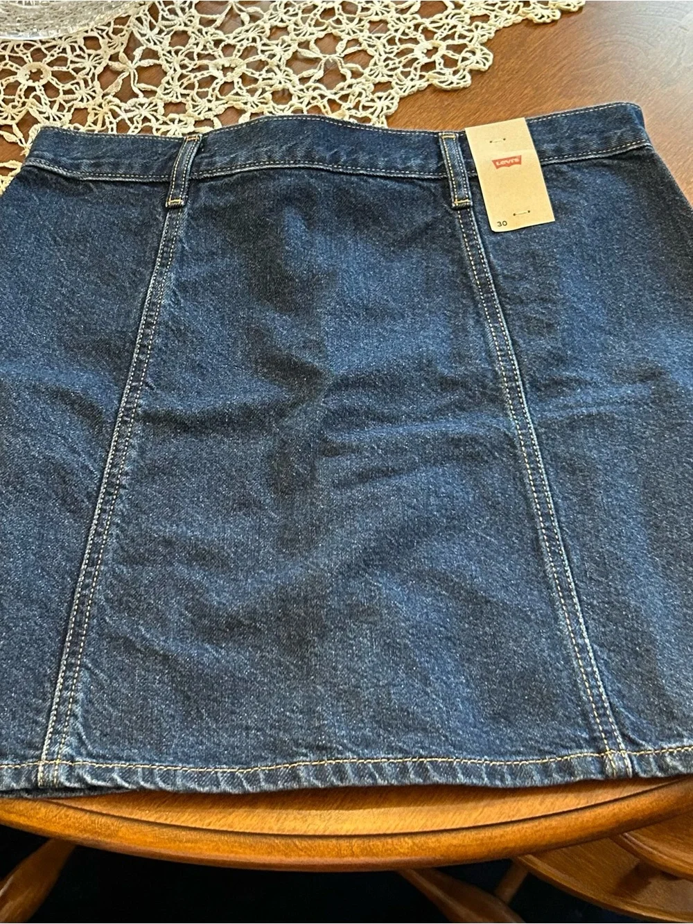 Levi's Dark Blue Denim Button-Front Skirt - Picture 3 of 3
